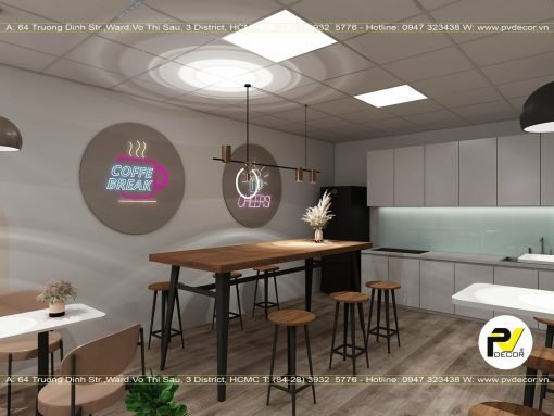 [3D] Thiết kế - Thi công pantry văn phòng LOTTE